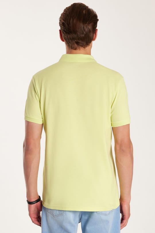 Erkek Slim Fit Dar Kesim %100 Pamuk Yeşil Polo Yaka Tişört