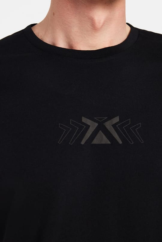 Erkek Slim Fit Dar Kesim %100 Pamuk Yumuşak Dokulu Baskılı Siyah Bisiklet Yaka Tişört