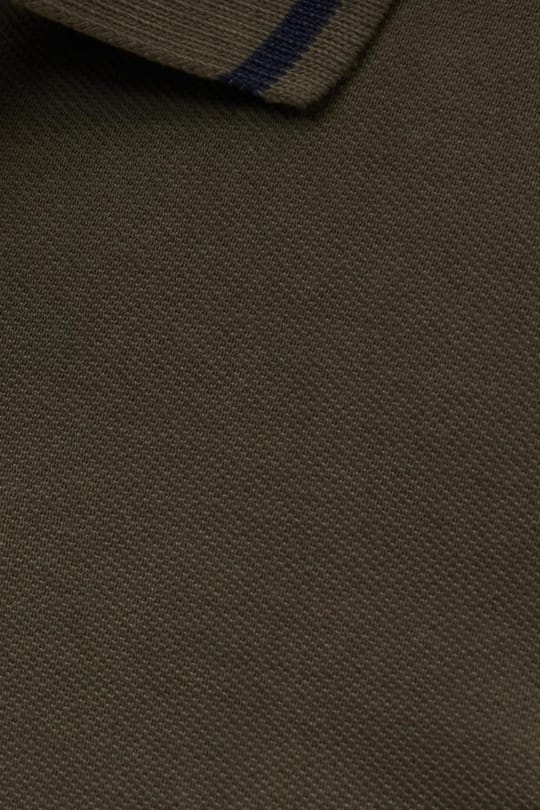 Erkek Slim Fit Dar Kesim %100 Pamuk Yumuşak Dokulu Serin Tutan Kumaş Düz Pike Haki Polo Yaka Tişört