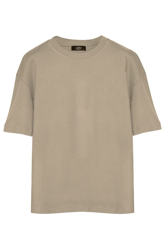 Unisex Oversize Geniş Kesim %100 Pamuk 3lü Paket Lacivert-Beyaz-Haki Bisiklet Yaka Tişört