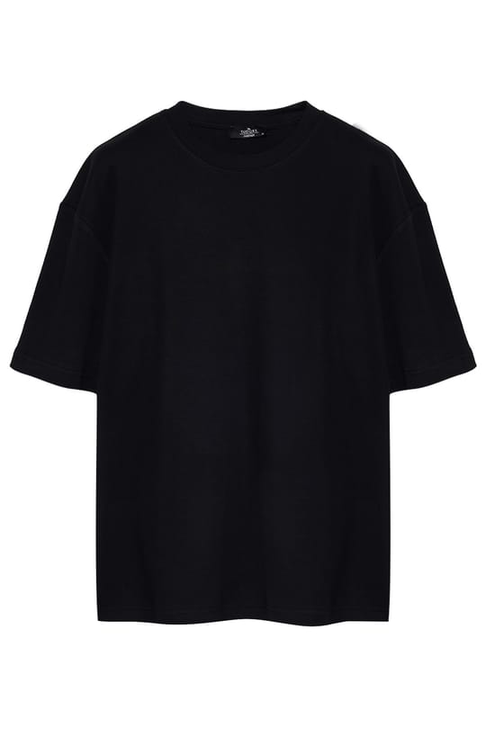 Unisex Oversize Geniş Kesim %100 Pamuk 3lü Paket Siyah-Gri-Bordo Bisiklet Yaka Tişört