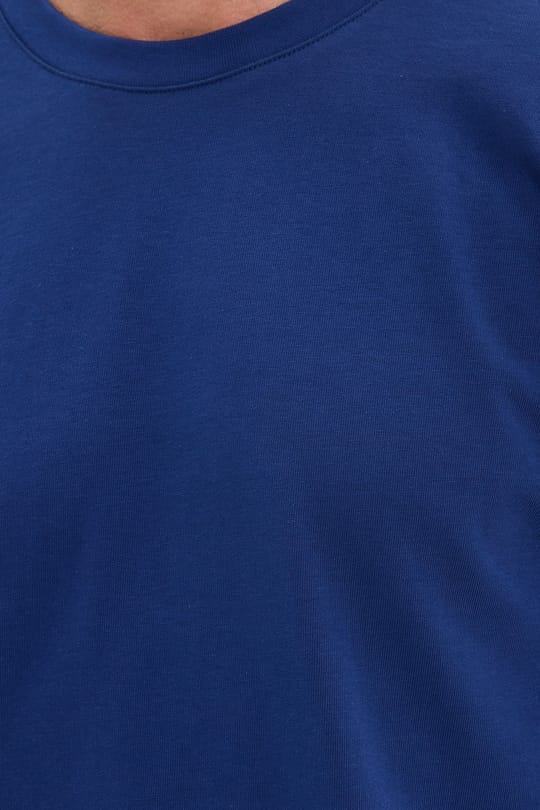 Erkek Boxy Fit Bol Kesim %100 Pamuk Bisiklet Yaka Lacivert Tişört