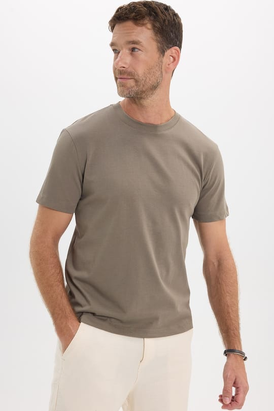 Unisex Regular Fit Rahat Kesim %100 Pamuk Bisiklet Yaka Taş Tişört