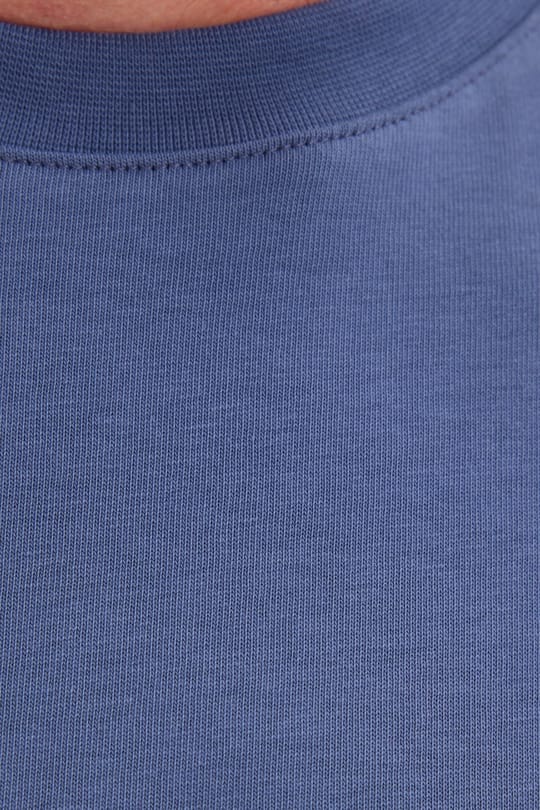 Unisex Regular Fit Rahat Kesim %100 Pamuk Bisiklet Yaka İndigo Tişört
