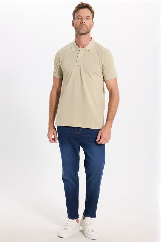 Erkek Slim Fit Dar Kesim Premium Seri %100 Pamuk Yumuşak Dokulu Merserize Gri Polo Yaka Tişört