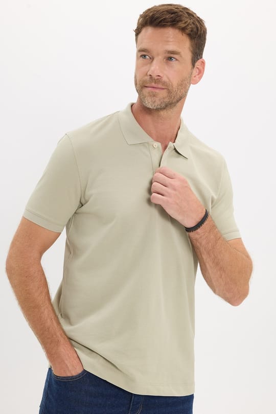 Erkek Slim Fit Dar Kesim Premium Seri %100 Pamuk Yumuşak Dokulu Merserize Krem Polo Yaka Tişört