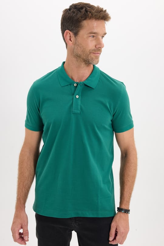 Erkek Slim Fit Dar Kesim Premium Seri %100 Pamuk Yumuşak Dokulu Merserize Yeşil Polo Yaka Tişört