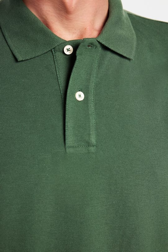 Erkek Slim Fit Dar Kesim Premium Seri %100 Pamuk Yumuşak Dokulu Merserize Yeşil Polo Yaka Tişört 