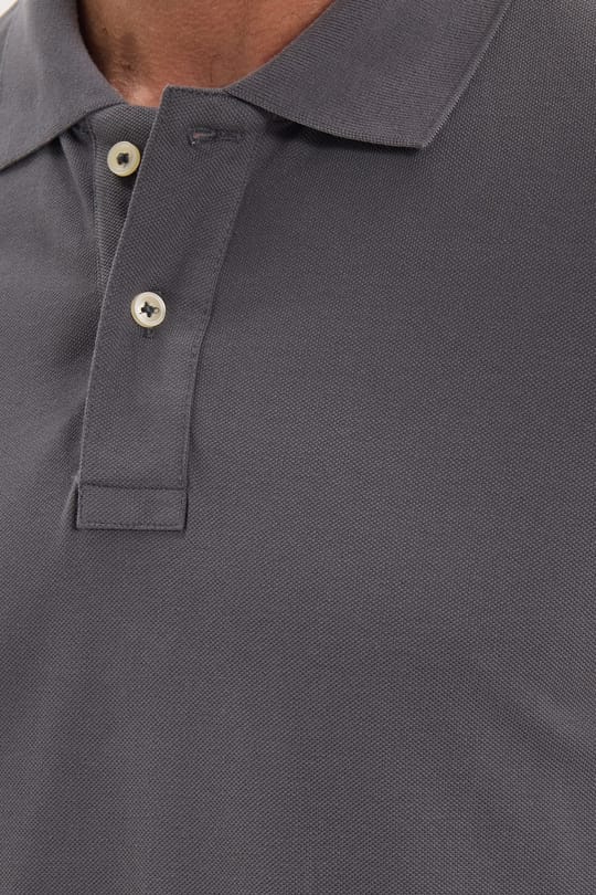 Erkek Slim Fit Dar Kesim Premium Seri %100 Pamuk Yumuşak Dokulu Merserize Gri Polo Yaka Tişört