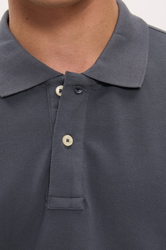 Erkek Slim Fit Dar Kesim Premium Seri %100 Pamuk Yumuşak Dokulu Merserize Gri Polo Yaka Tişört 