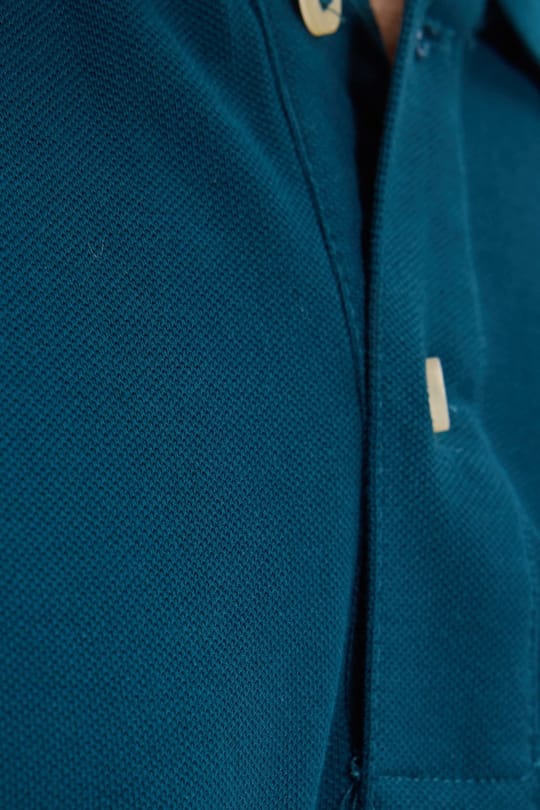 Erkek Slim Fit Dar Kesim Premium Seri %100 Pamuk Yumuşak Dokulu Merserize Petrol Polo Yaka Tişört 