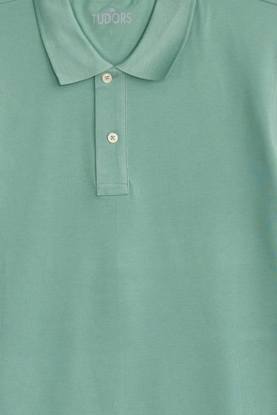 Erkek Slim Fit Dar Kesim Premium Seri %100 Pamuk Yumuşak Dokulu Merserize Yeşil Polo Yaka Tişört 