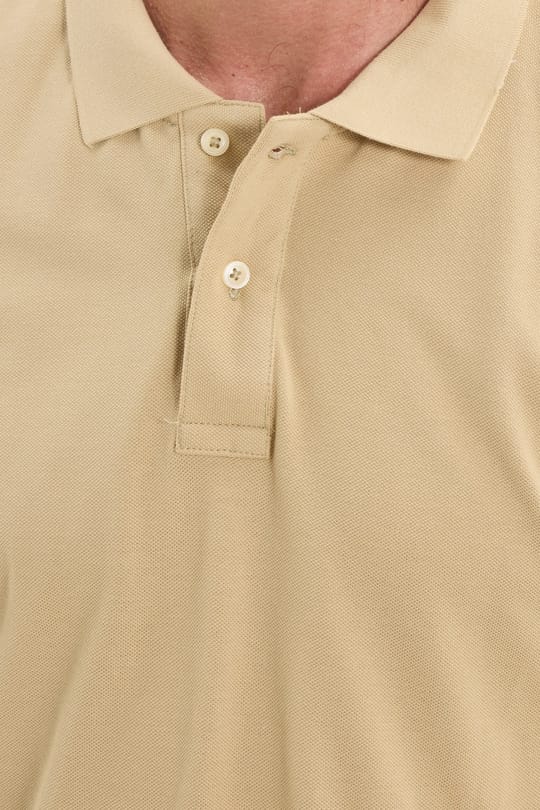 Erkek Slim Fit Dar Kesim Premium Seri %100 Pamuk Yumuşak Dokulu Merserize Bej Polo Yaka Tişört 