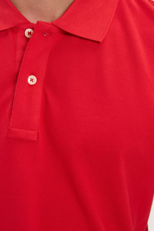 Erkek Slim Fit Dar Kesim Premium Seri %100 Pamuk Yumuşak Dokulu Merserize Kırmızı Polo Yaka Tişört 