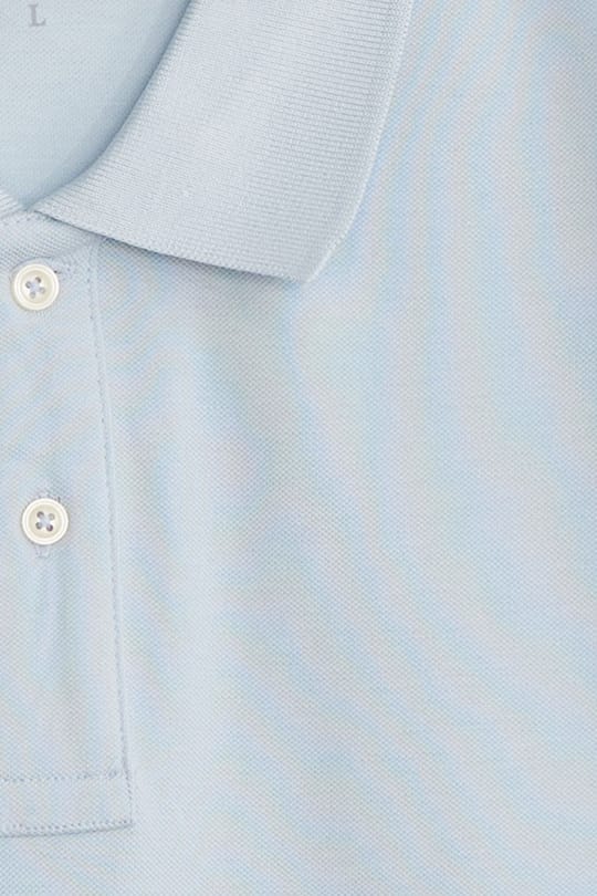 Erkek Slim Fit Dar Kesim Premium Seri %100 Pamuk Yumuşak Dokulu Merserize Açık Mavi Polo Yaka Tişört 
