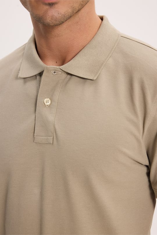 Erkek Slim Fit Dar Kesim Premium Seri %100 Pamuk Yumuşak Dokulu Merserize Kahve Polo Yaka Tişört 