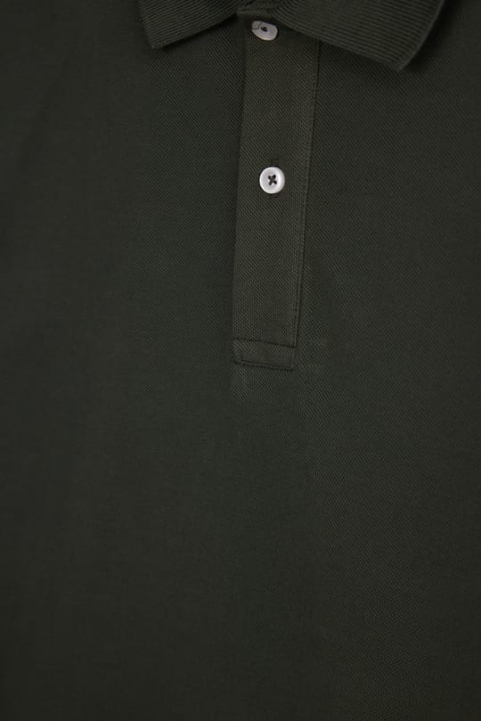 Erkek Slim Fit Dar Kesim %100 Pamuk Kısa Kollu Polo Yaka Haki Tişört