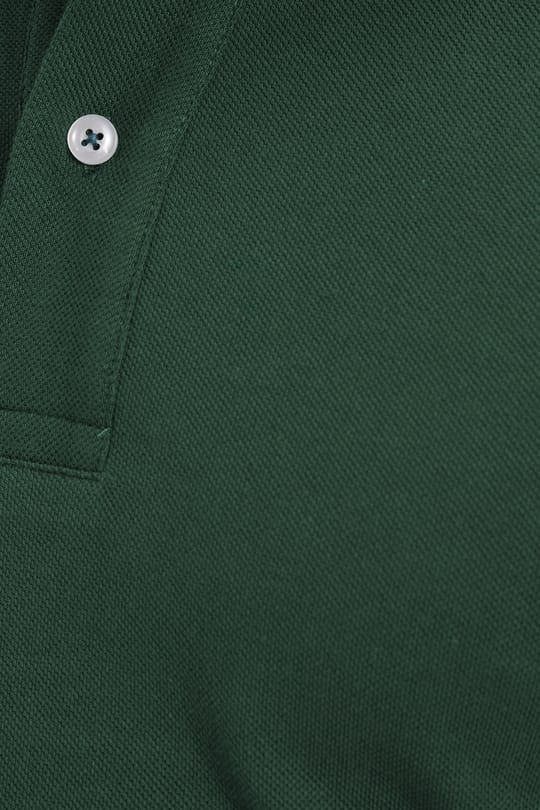 Erkek Slim Fit Dar Kesim %100 Pamuk Kısa Kollu Polo Yaka Yeşil Tişört