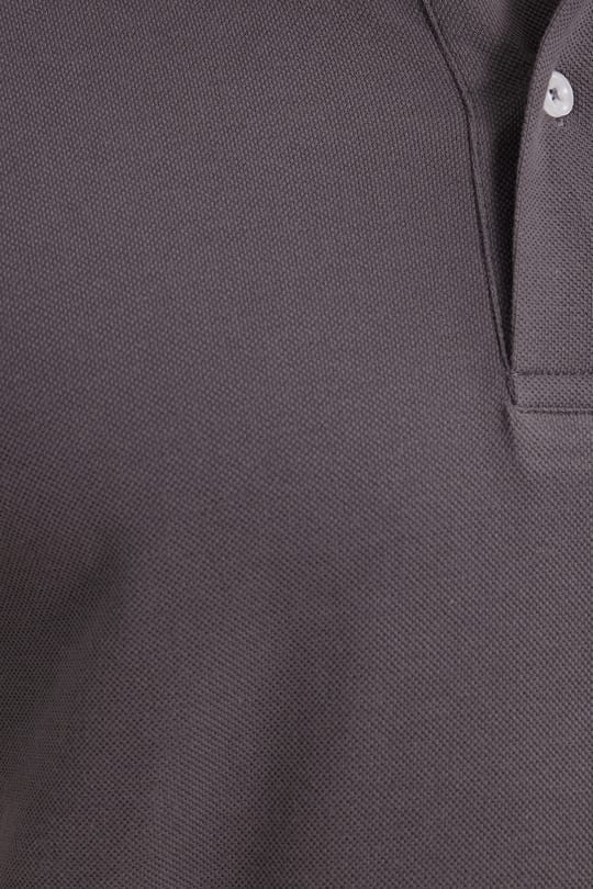 Erkek Slim Fit Dar Kesim %100 Pamuk Kısa Kollu Polo Yaka Gri Tişört