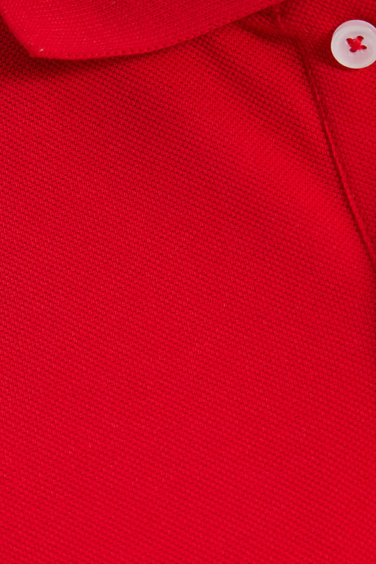 Erkek Slim Fit Dar Kesim %100 Pamuk Kısa Kollu Polo Yaka Kırmızı Tişört
