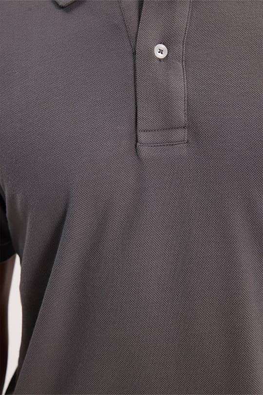 Erkek Slim Fit Dar Kesim %100 Pamuk Kısa Kollu Polo Yaka Antrasit Tişört