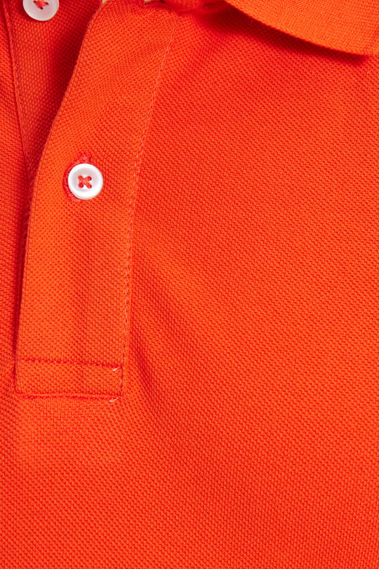 Erkek Slim Fit Dar Kesim %100 Pamuk Kısa Kollu Polo Yaka Turuncu Tişört
