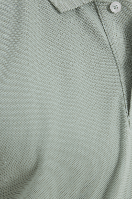 Erkek Slim Fit Dar Kesim %100 Pamuk Kısa Kollu Polo Yaka Yeşil Tişört
