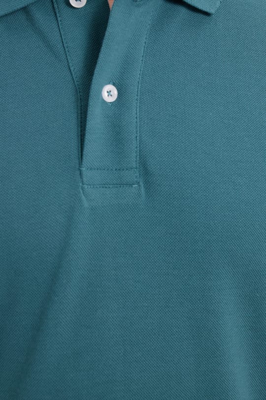 Erkek Slim Fit Dar Kesim %100 Pamuk Kısa Kollu Polo Yaka Yeşil Tişört