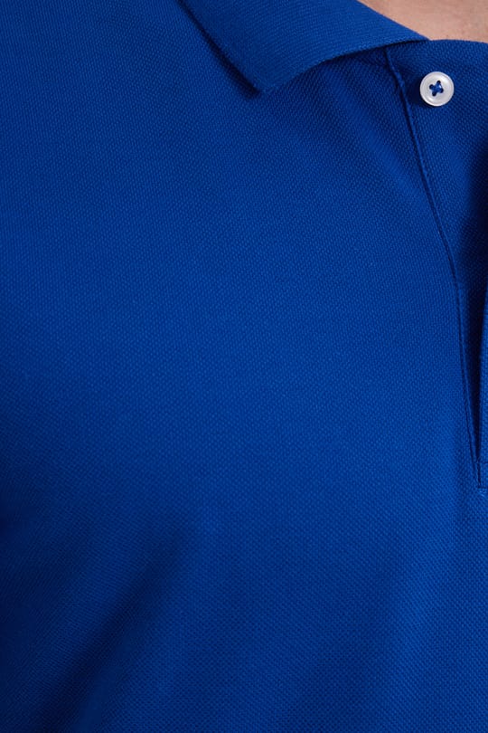 Erkek Slim Fit Dar Kesim %100 Pamuk Kısa Kollu Polo Yaka Lacivert Tişört