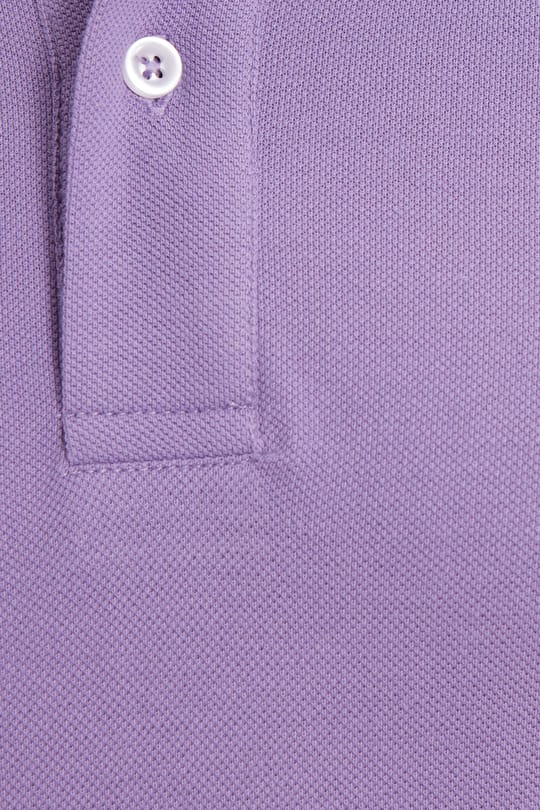Erkek Slim Fit Dar Kesim %100 Pamuk Kısa Kollu Polo Yaka Mor Tişört
