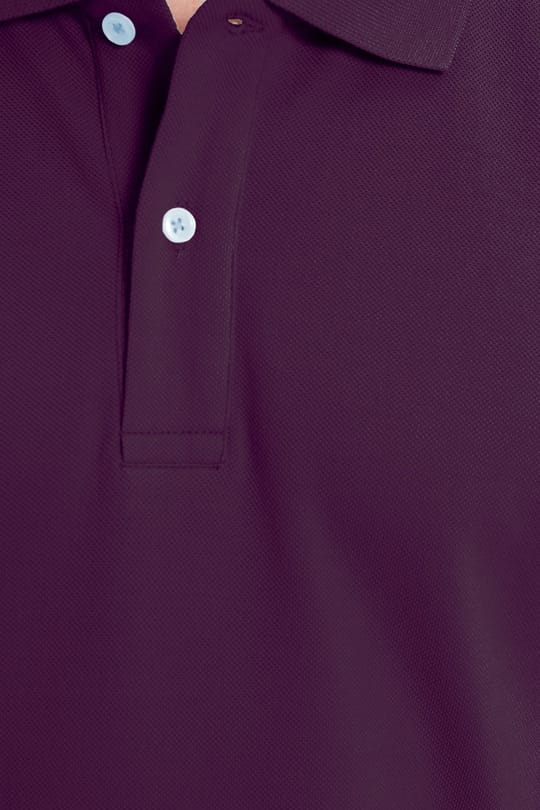 Erkek Slim Fit Dar Kesim %100 Pamuk Kısa Kollu Polo Yaka Mor Tişört