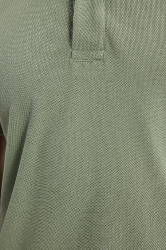 Erkek Slim Fit Dar Kesim %100 Pamuk Kısa Kollu Polo Yaka Yeşil Tişört