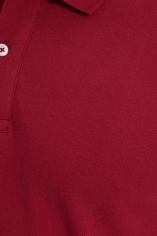 Erkek Slim Fit Dar Kesim %100 Pamuk Kısa Kollu Polo Yaka Kırmızı Tişört