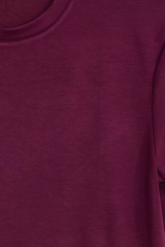 Erkek Regular Fit Rahat Kesim Ekstra Soft Modal Kumaş Bisiklet Yaka Kısa Kollu Bordo Tişört