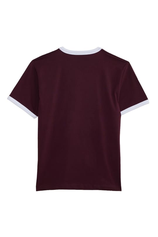 Erkek Regular Fit Klasik Kesim %100 Pamuk Kısa Kollu Bisiklet Yaka Bordo Tişört