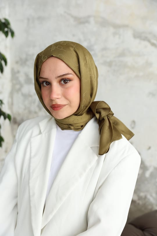 Döngü Desen Jakar Şal Haki