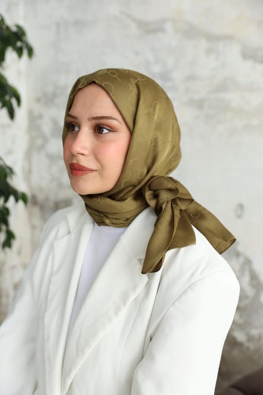 Döngü Desen Jakar Şal Haki
