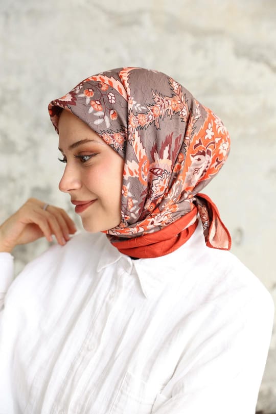 Etro Desen Bambu Kraş Eşarp Kiremit