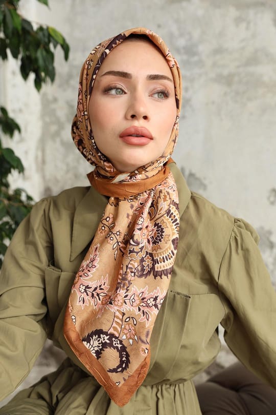 Etro Desen Bambu Kraş Eşarp Sütlü Kahve