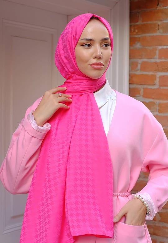 Kazayağı Jakar Şal Tatlı Pembe