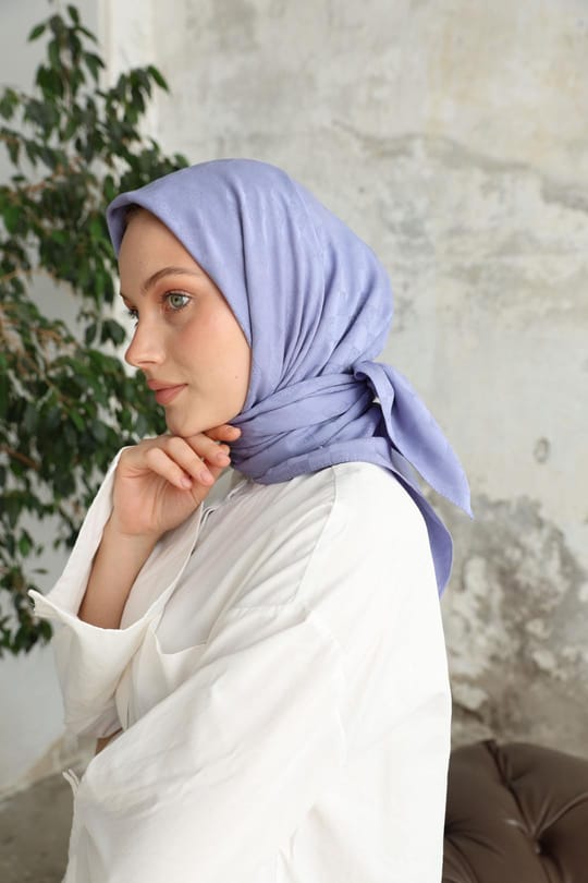 Monogram Desen Jakar Eşarp Lila