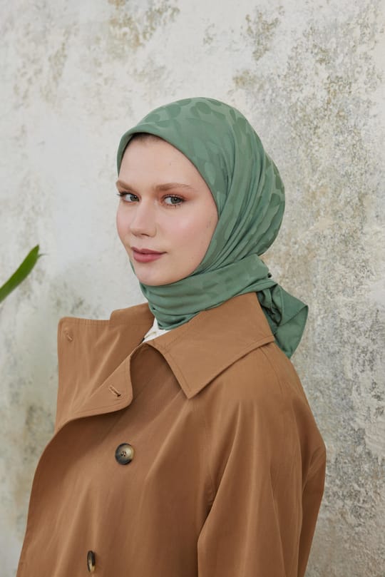 Perla Desen Jakar Eşarp Su Yeşili