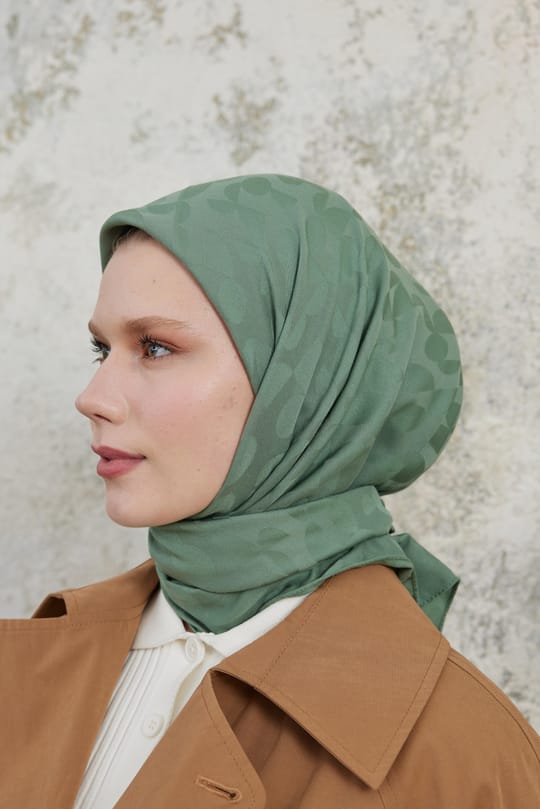 Perla Desen Jakar Eşarp Su Yeşili