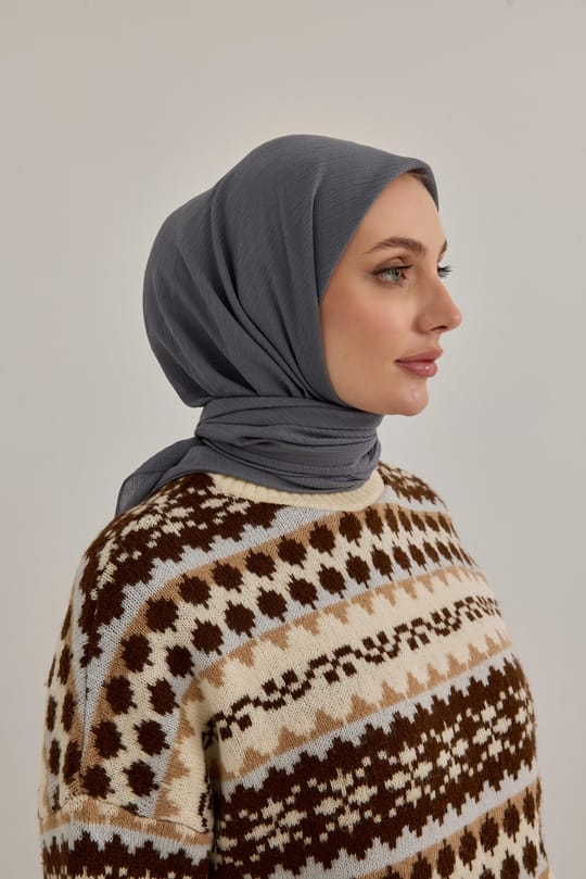 Soft Krinkıl Eşarp Füme