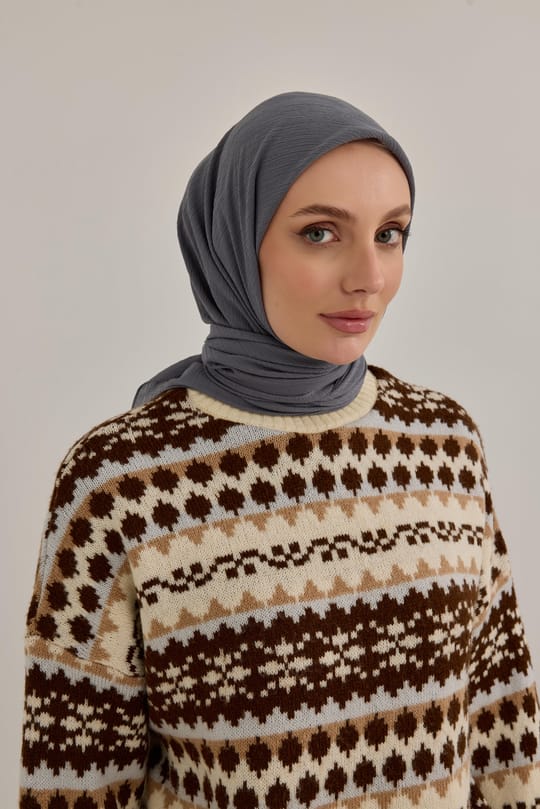 Soft Krinkıl Eşarp Füme