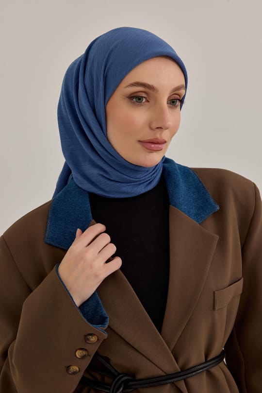 Soft Krinkıl Eşarp İndigo