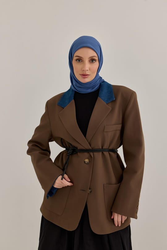 Soft Krinkıl Eşarp İndigo