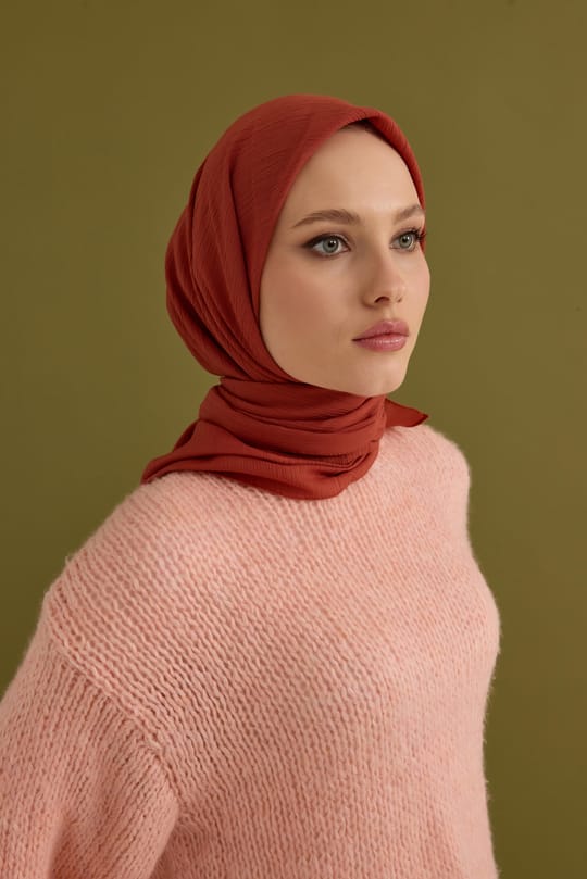 Soft Krinkıl Eşarp Mercan