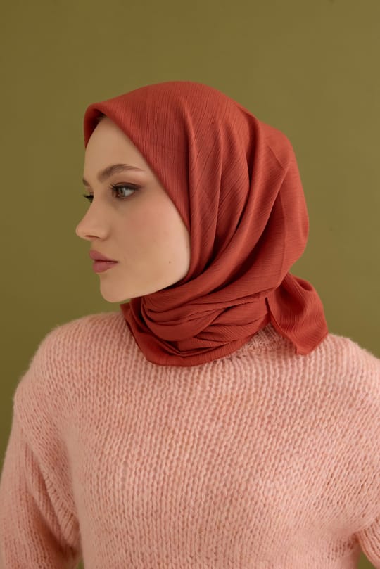 Soft Krinkıl Eşarp Mercan
