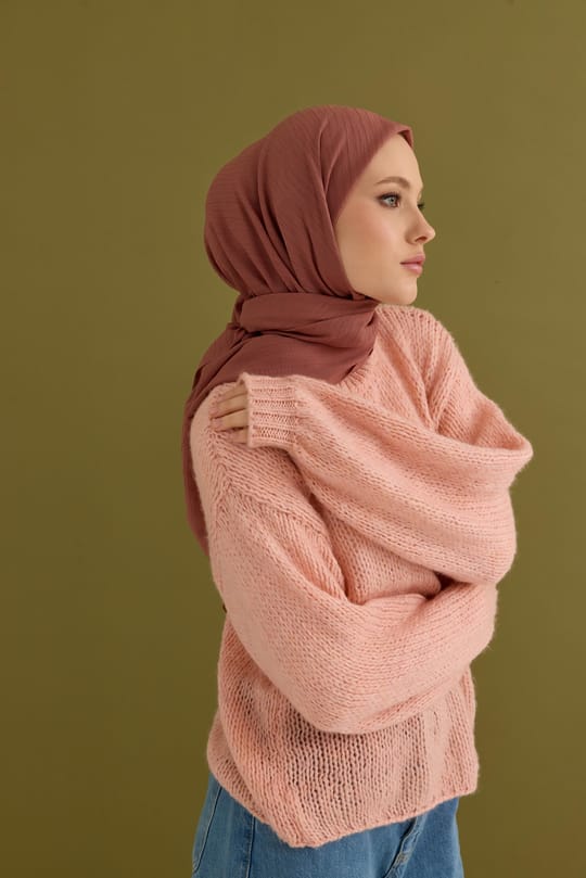 Soft Krinkıl Eşarp Rose
